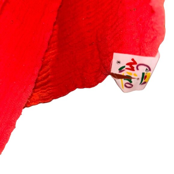 cool miro neon orange gauzy cotton nubby scarf - Picture 2 of 4